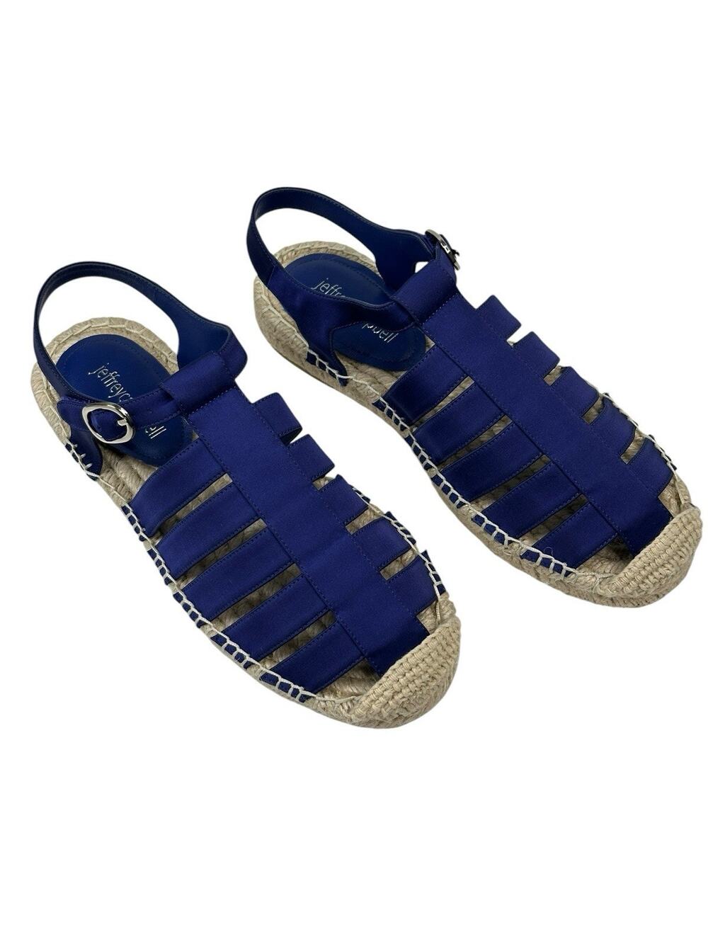 Jeffrey Campbell Tan Lines Espadrille Fisherman Sandal Blue Womens 6.5 New $125